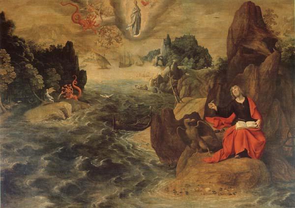 Tobias Verhaeght Landscape with john the Evangelist Writing the Book of Revelation on the Island of Patmos Germany oil painting art